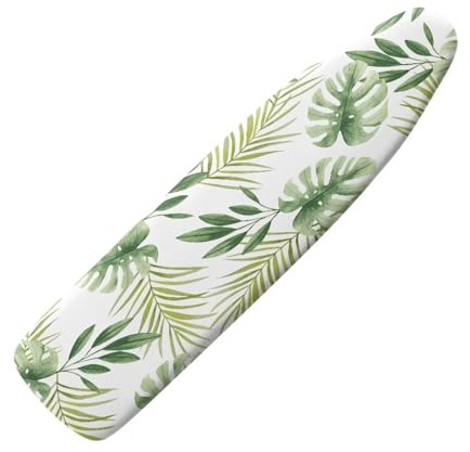 HOWILATH Housse de planche à repasser motif feuilles tropicales 145 x 45 cm, résistante aux taches, housse de protection pour planche à repasser, facile à installer, taille XXL