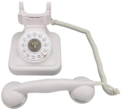 Telefono Fisso retrò, Vintage Vintage Old Fashioned Quadrante con Funzione Sound Guestbook, Telefono Fisso per la Festa di Nozze a Casa, Decorativo Retro Landline