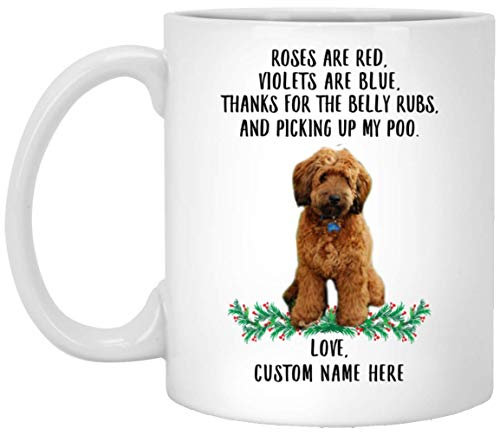 Kaffeebecher Whoodle Rote Rosen Sind Rot, Veilchen Sind Blau, Personalisierter Name Weiß Bürotasse Retro Keramik-Tasse Unisex Kaffeetasse Für Arbeit Freunde Familie 330Ml