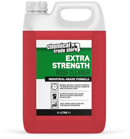Chemical Trade Store - Roof Cleaner - Mould, Mildew, Lichen, Algae Remover | Concentrate Outdoor Cleaning Treatment | Suitable for Decking, Driveways, Path and Patios - 5 Litre