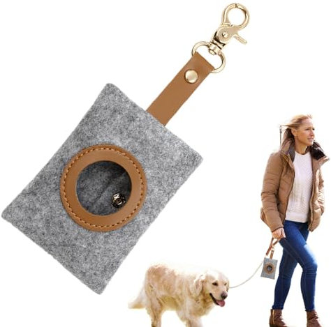 Hundekotbeutelspender, Kotbeutelspender - Spender für Haustierkotbeutel aus Filz,Hundekotbeutelhalter, Kotbeutelspender, reißfester Filzbeutel für das Hundetraining