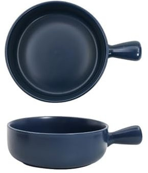 cooking teglia forno Ciotola di riso al forno da 500 ml Ciotola for insalata di frutta in ceramica Cottura a manico singolo Teglia for la colazione domestica Piatto teglie da forno per lasagne(Blue)
