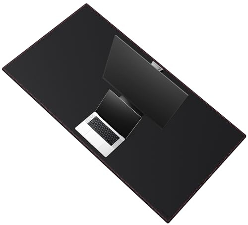 ZORESYN XXL extrabreite Tischmatte aus PU-Leder 150x70 cm Schwarz