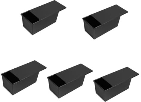 Garneck 5piezas Molde Para Pan Con Tapa Antiadherente Caja Para Hornear Pan De Utensilios De Cocina Para Panadería Para Hogar y Restaurantes