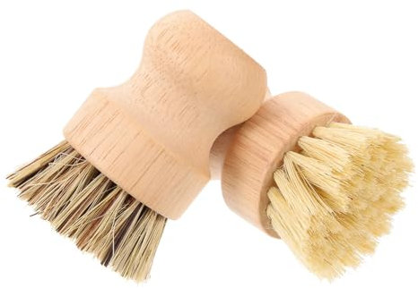 HAPINARY 2stücke Geschirrbürste Reinigungsbürste Mit Palmenbürste Für Küchenbedarf Robuste Küchenbürste Als Scheuerbürste Holzfarbe