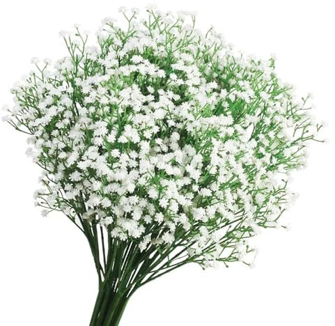 6 Pcs Artificial Flowers, Faux Flowers Real Touch Gypsophila Babys Breath Bouquets Fake Flowers for Wedding, Party, Diy Floral Arrangements, Home Decoration, Table Centerpieces