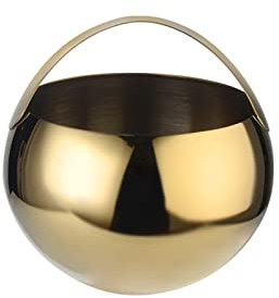 Stainless Steel Ice Cube Container Handle Champagne Cooler Ice Bucket Gold Silver Double Wall Insulated