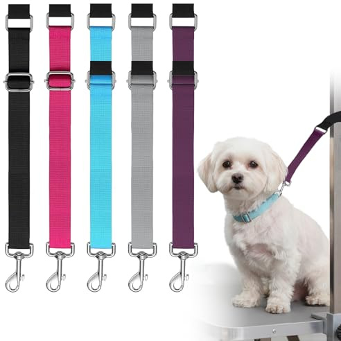 5 Pack Hund Pflege Arm Zubehör, Verstellbare Pflege Schleife Verlängerungsgürtel, Quick Release Pflege Arm Extender Leine für Baden, Trimmen & Pflege Tisch, Kleine mittlere große Hunde