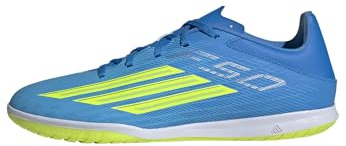 adidas Unisex Adulto F50 Club Indoor Football Shoes, Lucid Ray Blue/Team Solar Yellow 2/Lucid Aquamarine, 44 2/3 EU