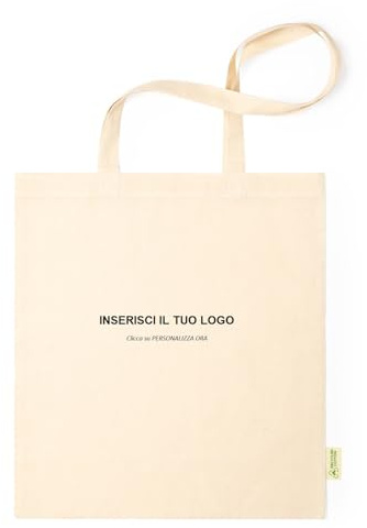 Cormar Shopper in Cotone Ecrù Personalizzata – Borsa Tote Ecologica con Nome o Frase –10 PEZZI- Idea Regalo, Matrimonio, Eventi, Gadget Aziendali – 38x42 cm