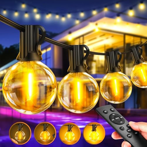 Light-Brightly Guirnaldas Luces Exterior Jardín - 45,9M LED Cadena de luz G40 Bombillas IP44 Impermeable Dimmable Guirnalda iluminacion de exteriors lampadas terraza Patio Pergola