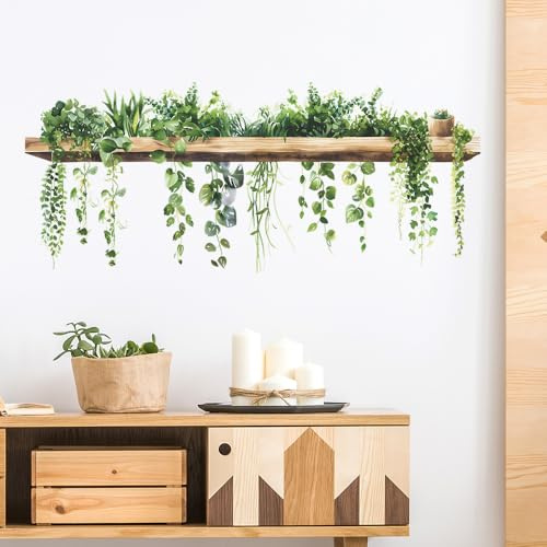 milaosk Adesivi Murali Verde Pianta Adesivi da Parete Arte Autoadesivo Impermeabile Vinile Rimovibile Decorazione Murale Camera da Letto Cucina Soggiorno Ufficio