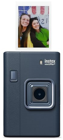 INSTAX Mini LiPlay+ Bleu Nuit Appareil Photo numérique instantané Hybride et imprimante Photo, écran LCD 6 x 4 cm, Fonction d'enregistrement Audio, objectifs Principal et Grand Angle pour Selfies