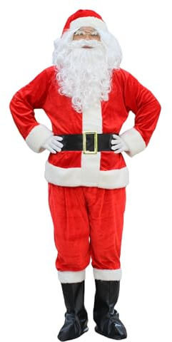 MYSTELLA Déguisement de Père Noël pour Hommes Costume de Père Noël Hommes Adulte（XXXL