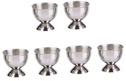 Mipcase Lot de 6 Porte-coquetiers en Acier Inoxydable Argenté, Antirouille et Incassable, Dimension 4,5 X 4,5 X 4,5 Cm, pour Restaurant et Salle à Manger