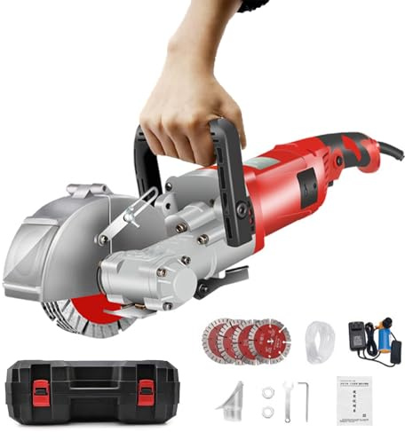 Electric Wall Chaser, Handheld Groove Cutting Tool for Concrete, Brick, and Marble - Ideal for Plumbing and Electrical Installations