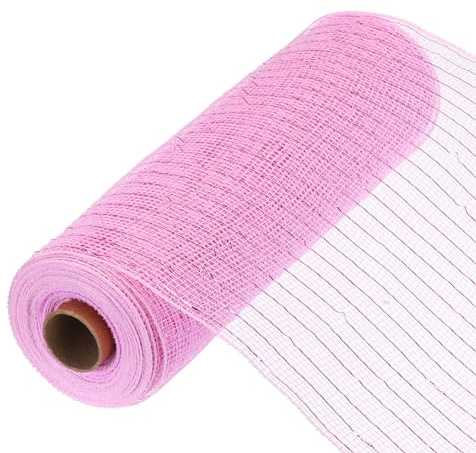 QUARKZMAN Mesh Poliestere Burlap Con Brillantini 10 Pollici Per Ghirlande, Nastro Decorativo In Tessuto 10 Iarde Per Fiori Festoni Autunno Pasqua Natale, Rosa