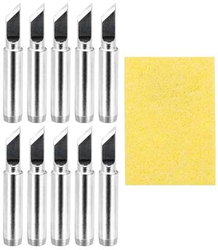 QUARKZMAN Pack De 10 Pointes De Soudure 900M A Chauffage Interne Avec Eponge De Nettoyage Accessoires De Remplacement Pour Station De Soudure Electrique (900M-T-K)