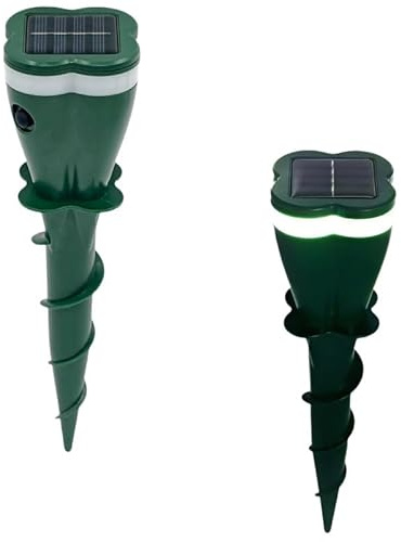 Repelente Solar de Topos, Estaca Repelente Ultrasónica de Topos, Cazador de Serpientes Al Aire Libre Impermeable Ip65, Solución Segura para el Control de Topos, para Jardines, Césped