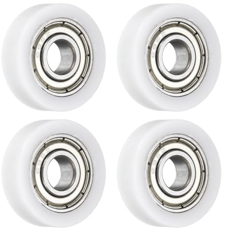 QUARKZMAN 4stk Rollen Umlenkrolle Lager Riemenscheibe 6x20x6mm Weiß | Förderrad Flachriemenscheibe mit 696ZZ Lager für Möbelbeschläge Zubehör