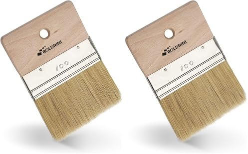 Pennello Spalter per Effetti Decorativi – Pennello per Vernici e Velature su Pareti, Stucchi e Pitture Decorative – Setole Morbide per Finiture Perfette - Fai-da-Te e Pittori Professionisti - 10cm