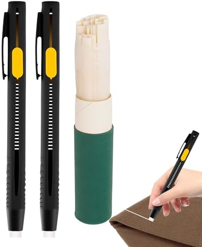 Generisch Schneiderkreide Weiß, 2 Stück Kreidestift Nähen Wasserlöslich Mit 20 Minen, Trickmarker, Nähkreide, Stoffkreide, Nähzubehör