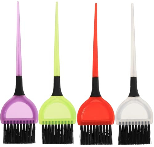 COMPUKAS Pincel para Teñir el Cabello Color Aleatorio para Teñido Doméstico y Salón Profesional y Mango Antideslizante Cerdas para Distribuir el Tinte Uniformemente, 4