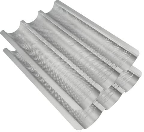 inodiref Uppsättning av 2 baguette bakform non-stick beläggning 38,5 x 27 x 3,5 cm