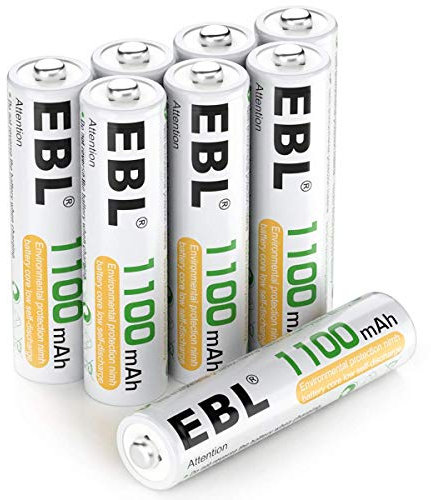 EBL AAA Akku 1100mAh 8 Stück - wiederaufladbare Batterien AAA, Typ NI-MH Batterien, geringe Selbstentladung mit Akkubox, AAA Akkubatterien