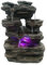 Zen’Light - Fontaine d’Intérieur Nature Pietra - Décor Zen Naturel en Résine Imitation Roche, Idéal Méditation & Détente - Cascade & Éclairage LED à Variation de Couleur - Objet Porte-Bonheur - H35cm