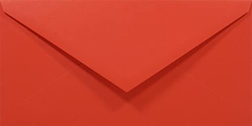 Netuno 100 Umschläge Rot DIN lang 11x22 cm festlich, schön und elegant | 80g Rainbow · schöne rotfarbene Briefumschläge Farbpapier für Weihnachten, Nikolaus, Valentinstag & Liebesgrüße