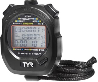 TYR Z200 Stopwatch – Professional Digital Timer with Split Memory, Water-Resistant, Ergonomic Design for Swim, Track & Field, and Sports Training