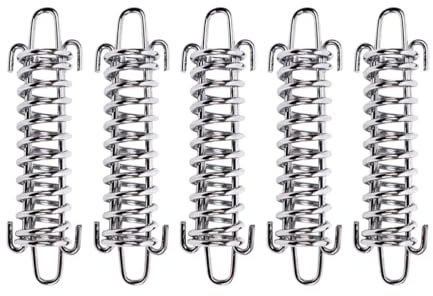 Spannfeder Edelstahl, 5 Stück Sprungfedern mit Doppelhaken, Campingzelt Sonnensegel Spannfeder Sonnensegel Befestigungs Zubehör für Zelt, Markise, Boot, Wohnwagen