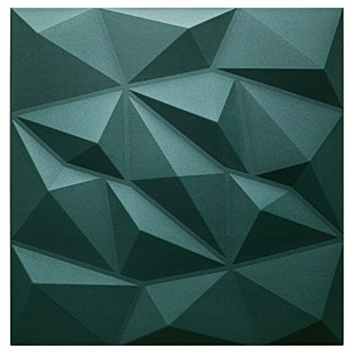 Deccart - Panneaux Muraux 50x50 cm - Panneau mural 3D Décoratif en EPS-Polystyrène - Plaque murale decorative - Décoration murale - Relief texturé - Wall Panel - Deco Mur - Vert, 20 pièces, 5 m²