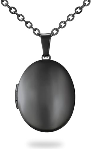 PHOCKSIN Collar con relicario de corazón para niñas, relicarios de plata para mujeres como regalos de cumpleaños con texto grabado, relicario con foto que sostiene imágenes, Acero inoxidable, No es