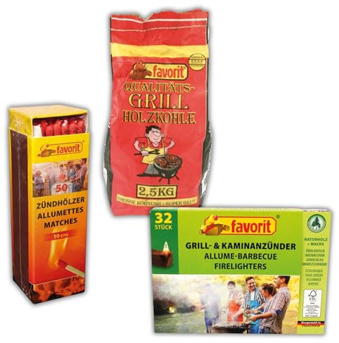 Komplett-Grillstarter-Set – Hochwertige Holzkohle, Anzündhölzer und Grill- & Kaminanzünder für das perfekte Grillvergnügen – Ideal für Einsteiger und erfahrene Grillmeister