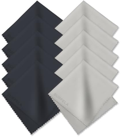 Surfela 30×30cm Brillenputztücher,10 Stück Premium Brillenputztücher Mikrofaser, Streifenfreies Mikrofasertuch für Brillenreinigung, Kameras, Handys, Laptops und andere elektronische Bildschirme