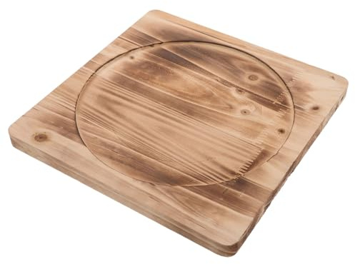 Toyvian Dessous de Plat en Bois Ignifugé 28 X 28 Cm pour Barbecue et Poêle à Bois, Tapis Isolant Thermique Antidérapant Cuisine Extérieure et Camping, Accessoire Robuste pour Cuisson