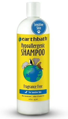 earthbath, Hypoallergenic Dog Shampoo - Fragrance Free Dog Shampoo for Allergies and Itching, Made in USA, Cruelty Free Dog Wash, Gentle Puppy Shampoo, Soothing Cat Shampoo - 16 Oz (1 Pack)