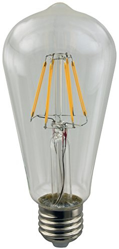 AdLuminis LED Fadenlampe ST64 Edison E27 Fassung, klar, 2W, 180 Lumen, 25.000 Betriebsstunden, Energiesparlampe ersetzt 19W Glühlampe