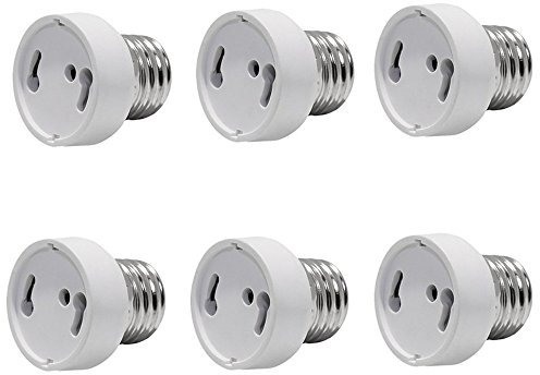 E27 Edison Schraube zu GU24 Adapter, fineled Lampe Halter Sockel Konverter, Konvertiert GU24 Stiftsockel Leuchtmittel in zu E26/E27 Standard Schraube Fassung Sockel (Pack von 6)