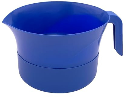 Easy Greasy 3-Piece Colander Grease Strainer Set – Blue Grease Separator with Handle, Container & Lid – Strains Bacon, Pasta, Ground Beef – BPA-Free Kitchen Gadget