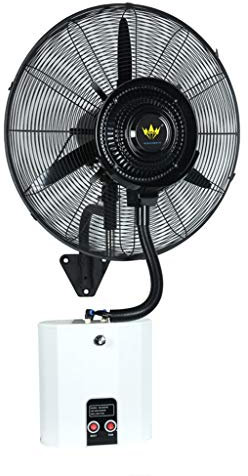 Ventilatore Oscillante a Piantana Umidificator Ventilatore di nebulizzazione esterno oscillante a parete - Ventilatore industriale di raffreddamento a spruzzo per interni potente Umidificatore 3 impos