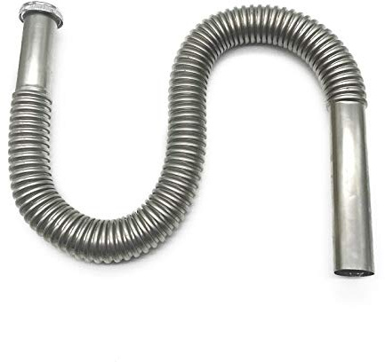 Flexibler Siphon aus Edelstahl DN30 Spüle Set Abflussschlauch 80 cm für Bad Ablaufgarnitur