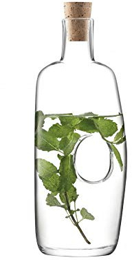 LSA International VO02 Void Karaffe & Korkverschluss, 1,1 l, transparent, mundgeblasenes und handgefertigtes Glas