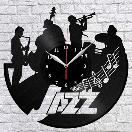Beisite Musica Jazz Disco in Vinile Orologio da Parete Fan Art Home Decor Camera da Letto Vintage Wall Art I Migliori Regali per Gli Amanti del Jazz