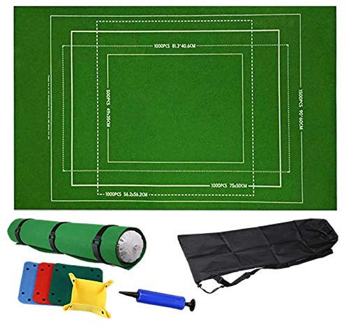 TONGQU 59 × 39 Zoll Puzzle-Aufbewahrung, Filz-Puzzle-Matte Rolle - Wird Mit Einer Design-Tasche Mit Kordelzugöffnung Und 4 Sortierschalen Geliefert, Die Für Bis Zu 3000 Teile Geeignet Sind,Grün