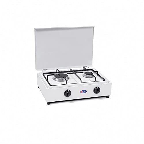 Parker Fornello 2 fuochi con piano estraibile a gas Gpl con valvole di sicurezza per uso interno Made in Italy - 200/GPS