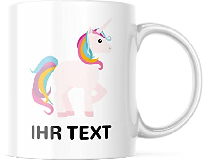 Einhorn-Tasse mit Namen personalisiert, Keramik 330 ml | Einhorntasse mit Wunschname – magisches Geschenk für Mädchen und erwachsene Einhorn-Fans