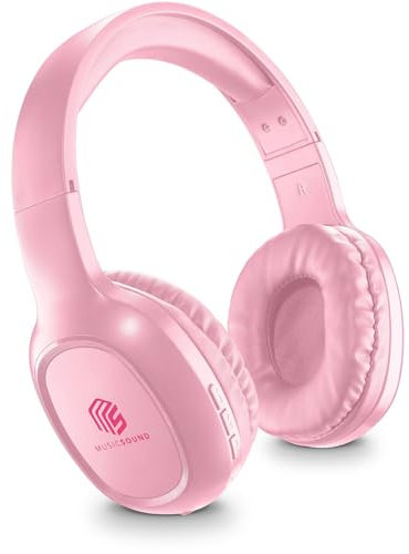 Music Sound | HEADBAND Bluetooth Basic | Cuffie on Ear Bluetooth con Archetto Estendibile - PlayTime 14h - Colore Rosa, One Size